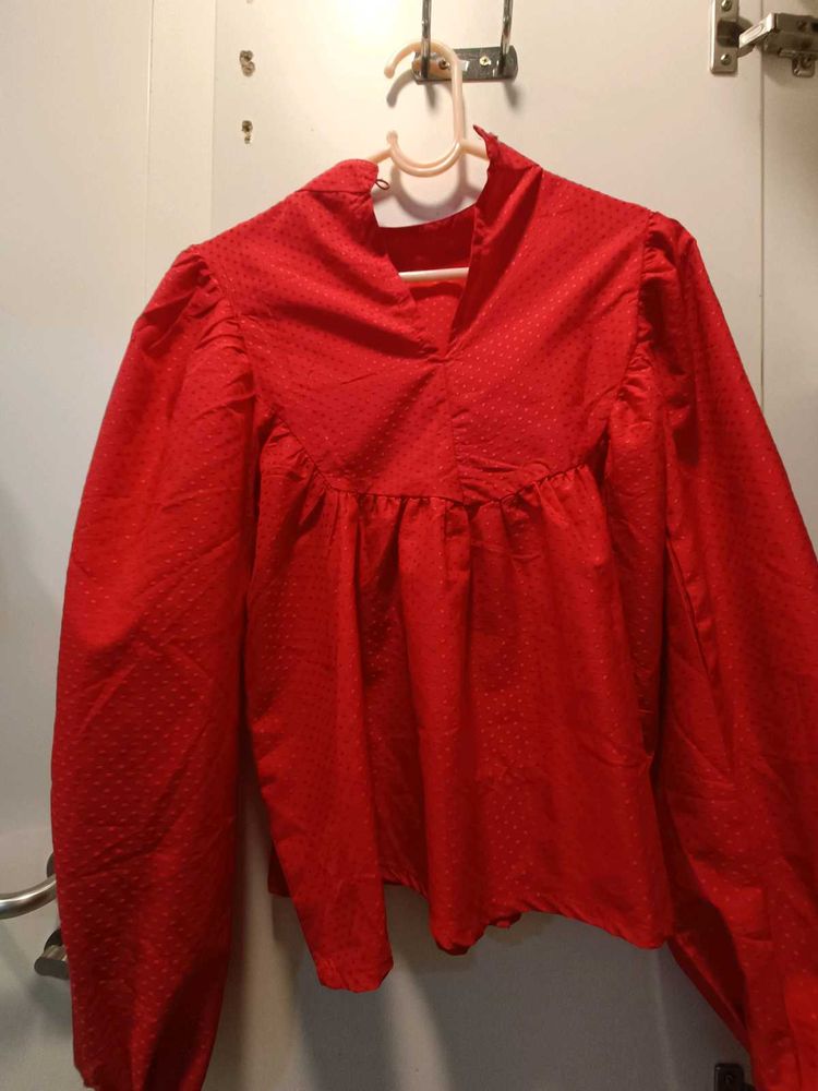 Red Long Sleeve Top