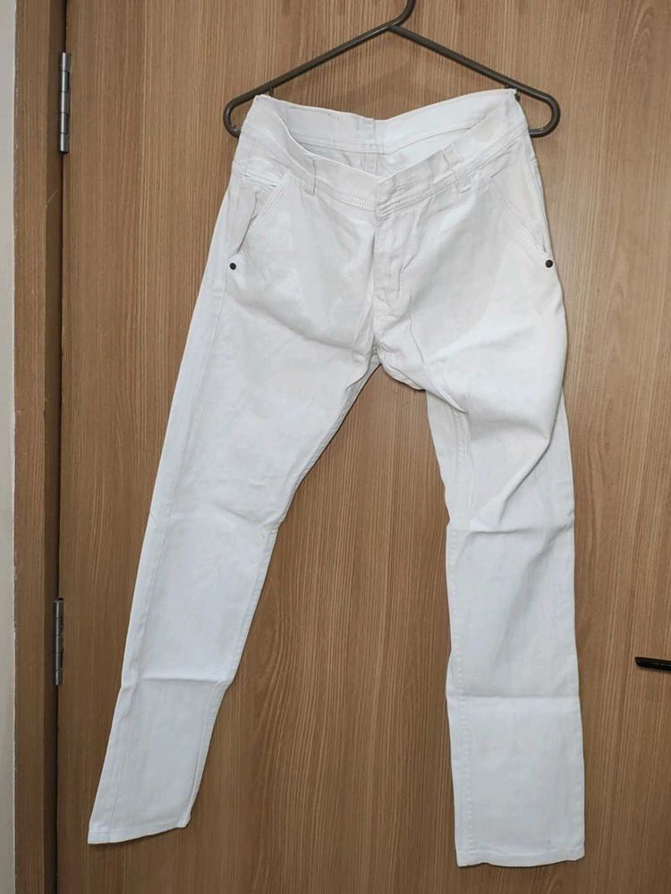 White Straight Leg Jeans