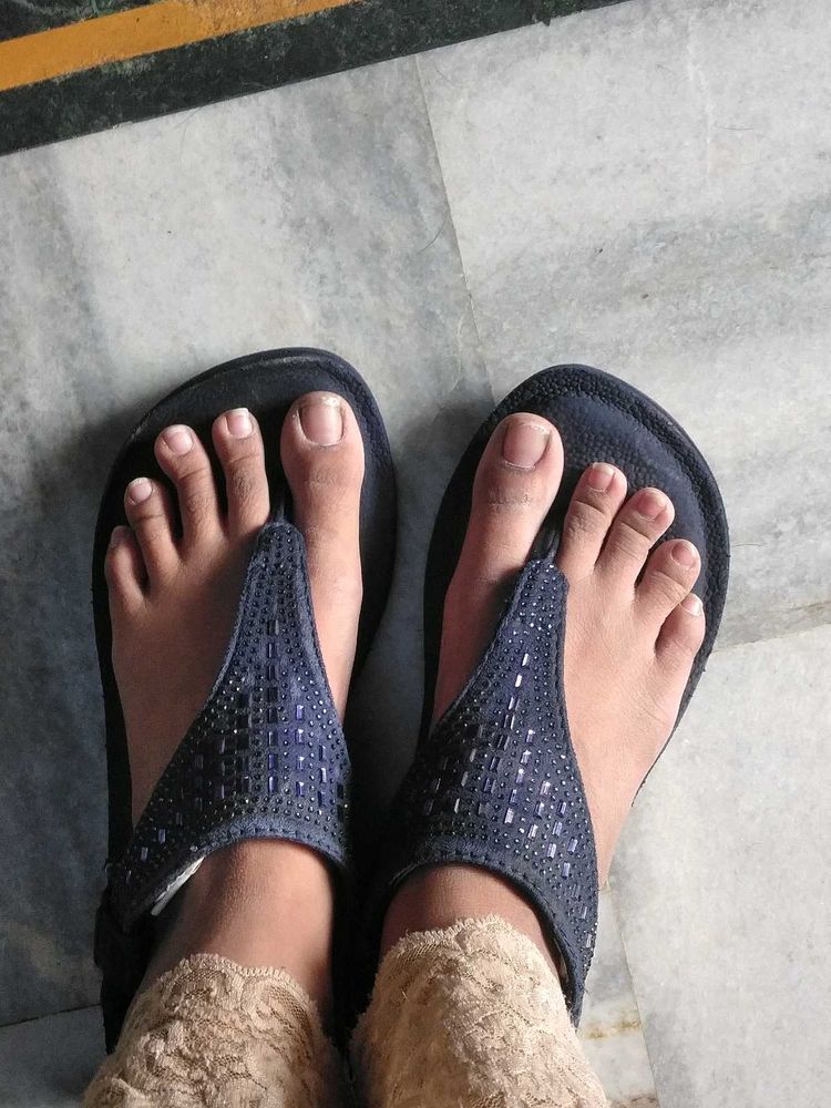 Solethreads Navy Blue Flats