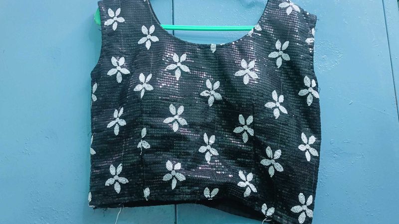 Sequined Floral Blouse