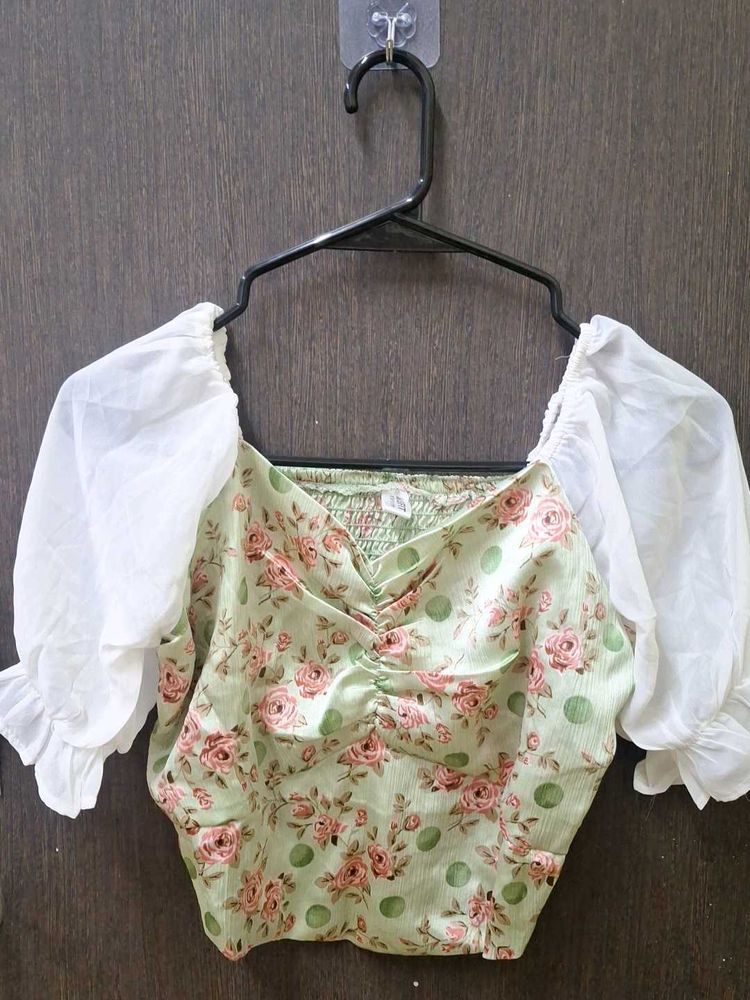 Floral Green Top