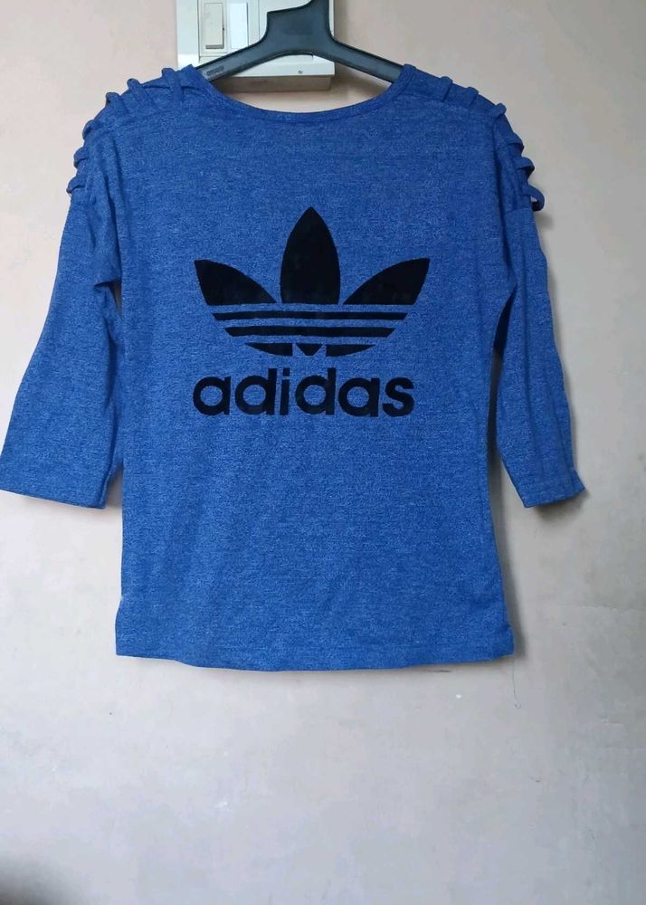Adidas Blue Trefoil Top