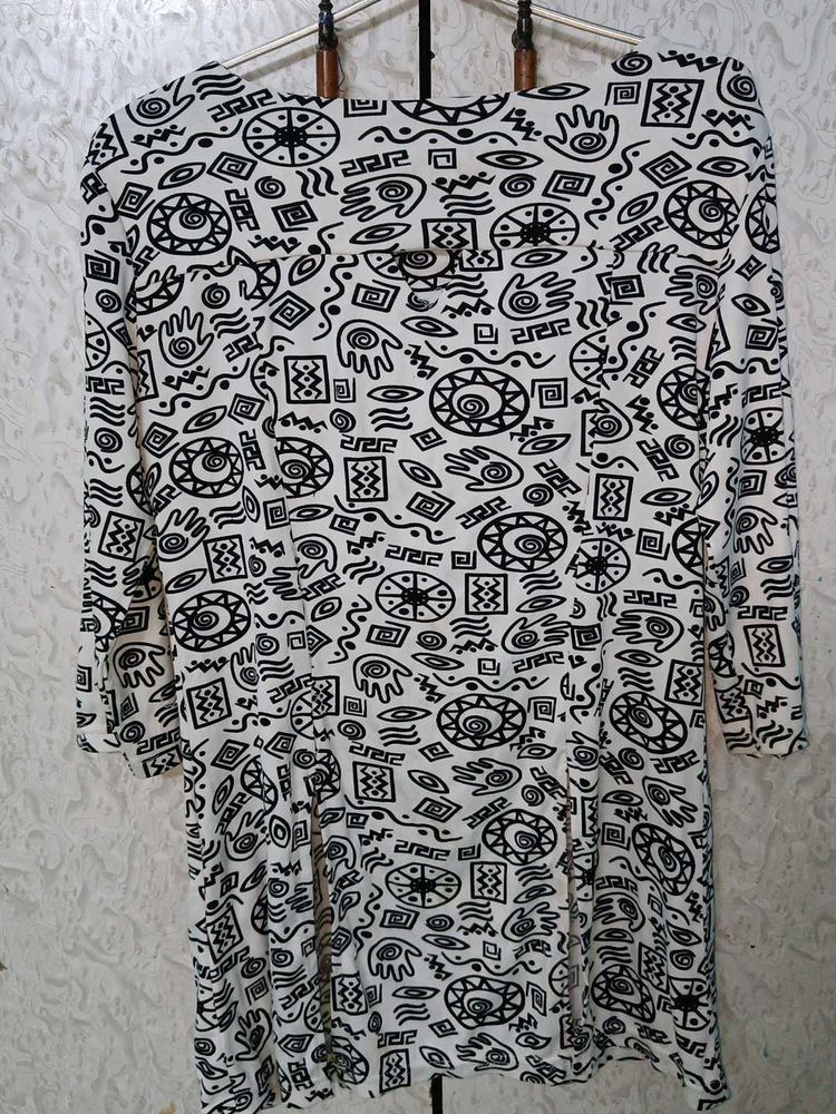 White Black Designer Top