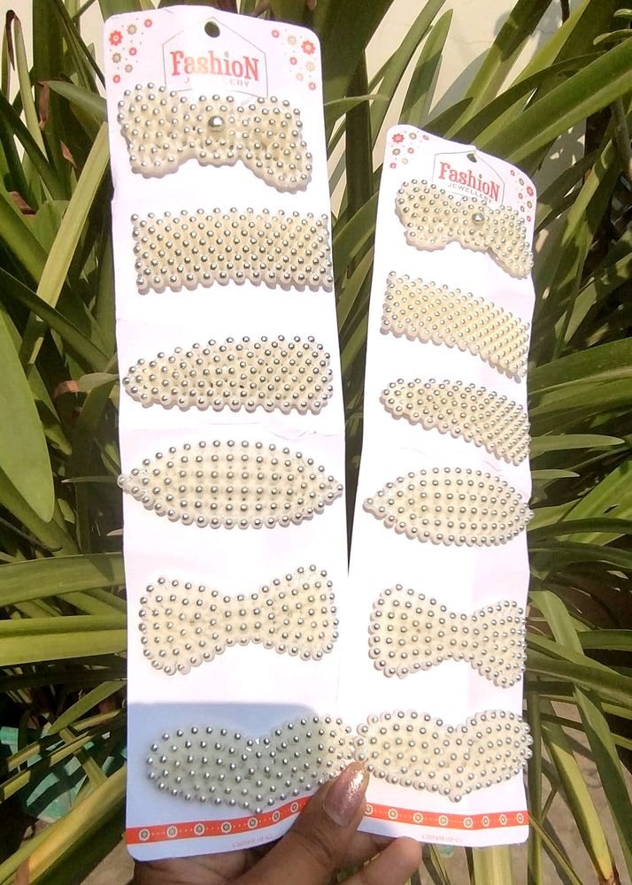 12pcs korean style pearl metal hair clips