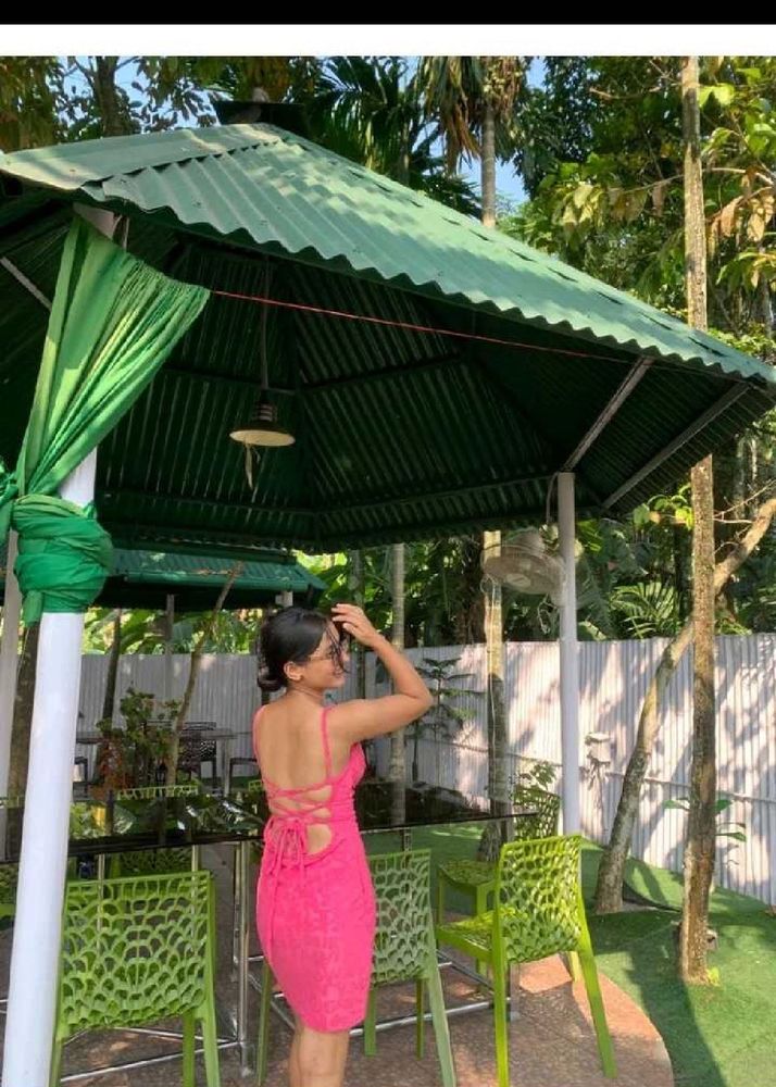 Urbanic Pink Lace-Up Mini Dress 👗