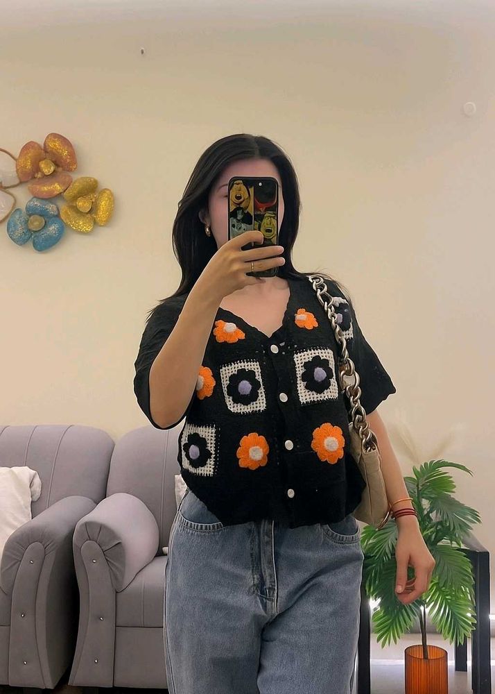 Floral Crochet Top