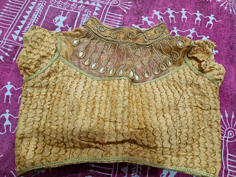 high neck work Paded blouse