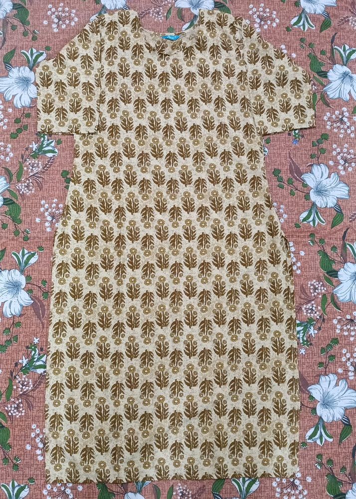 Light Brown Printed Kurta Set