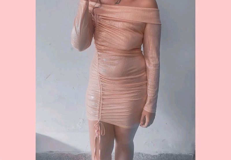 Urbanic Ruched Bodycon Metallic Dress PRICE DROP