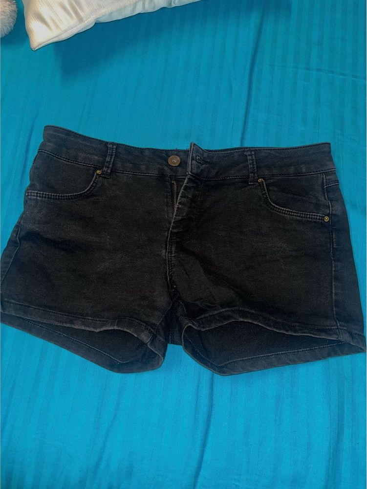 Black Denim Shorts
