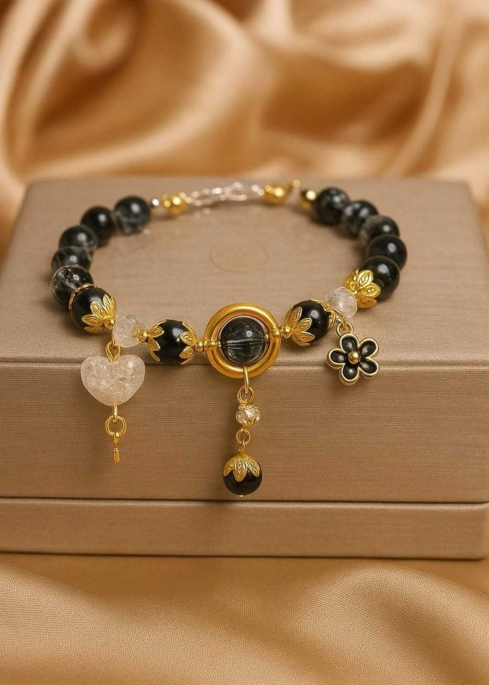 Charming Beaded Golden Eclipse Bracelet