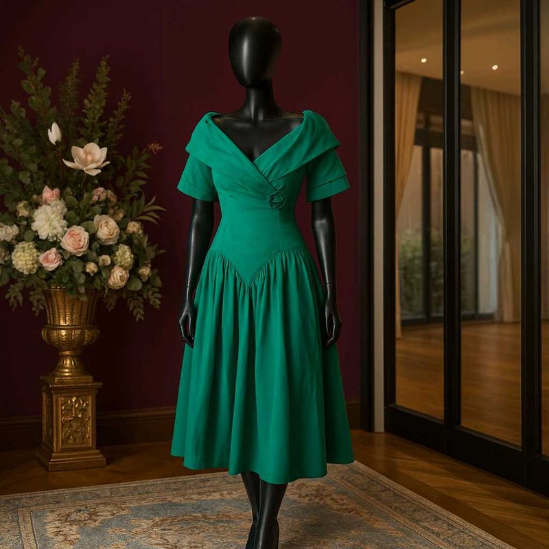 Vintage Emerald Green Dress