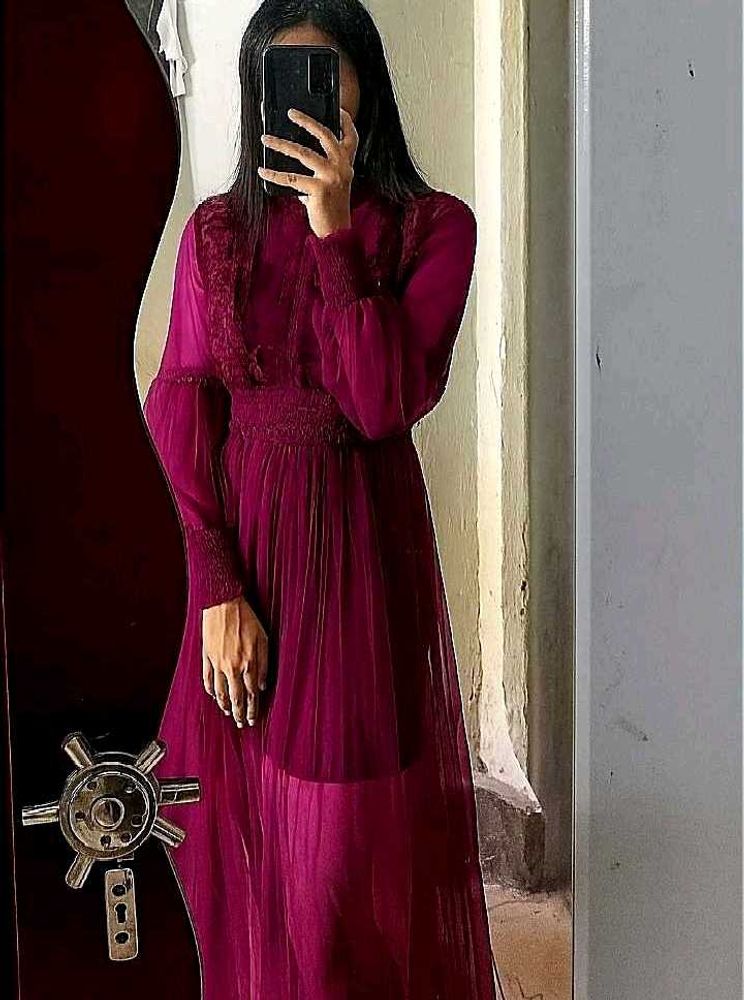 Elegant Maroon Maxi Dress
