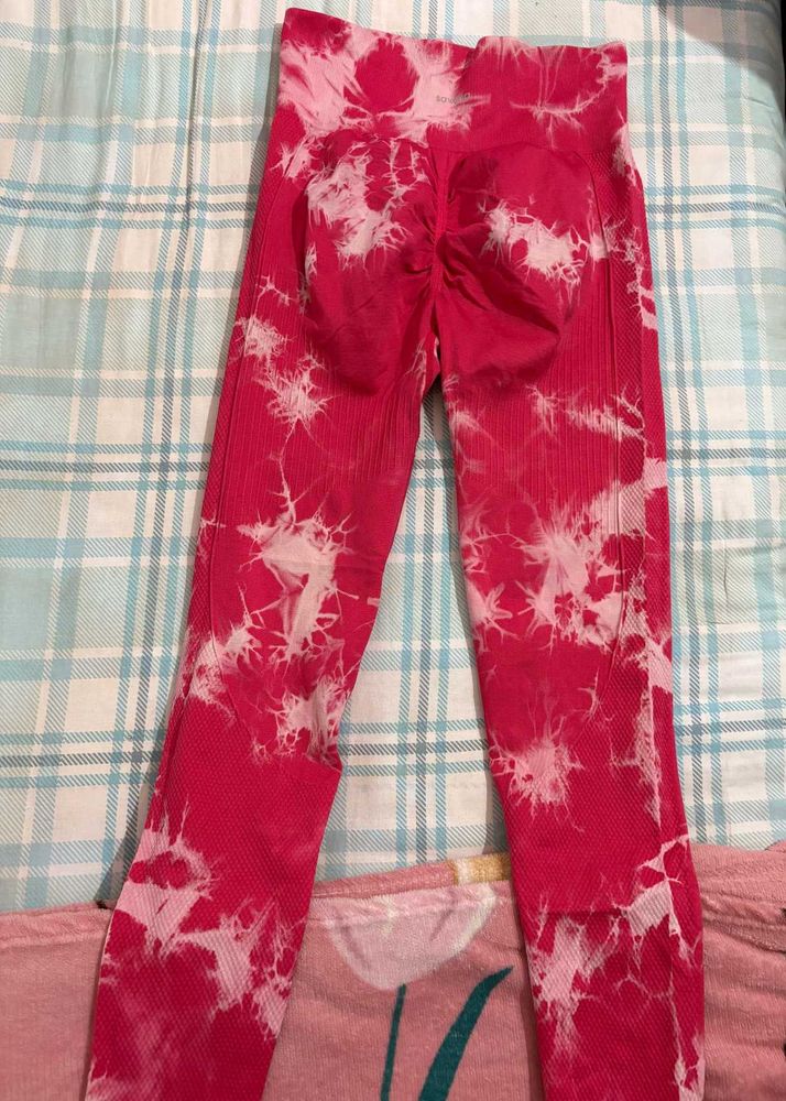 Pink Tie-Dye Leggings