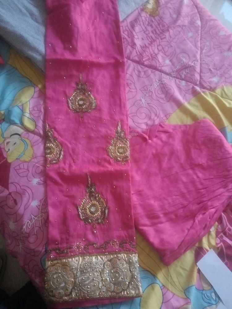 Elegant Pink Embroidered Saree