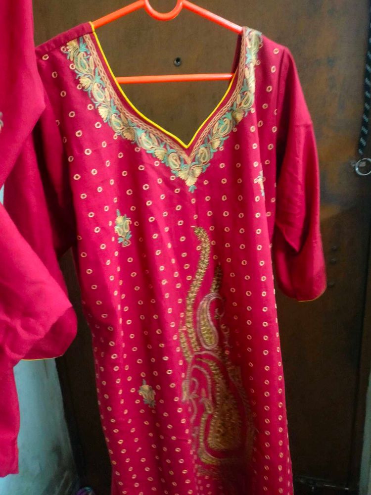 Tomato Red Kurti Pant Sets
