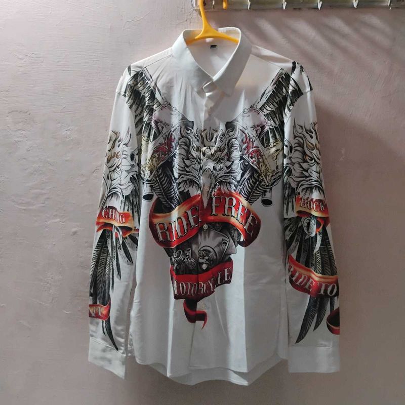 Men&#39;s Full Sleeve Dimond Print Shirt (Size - 2XL)