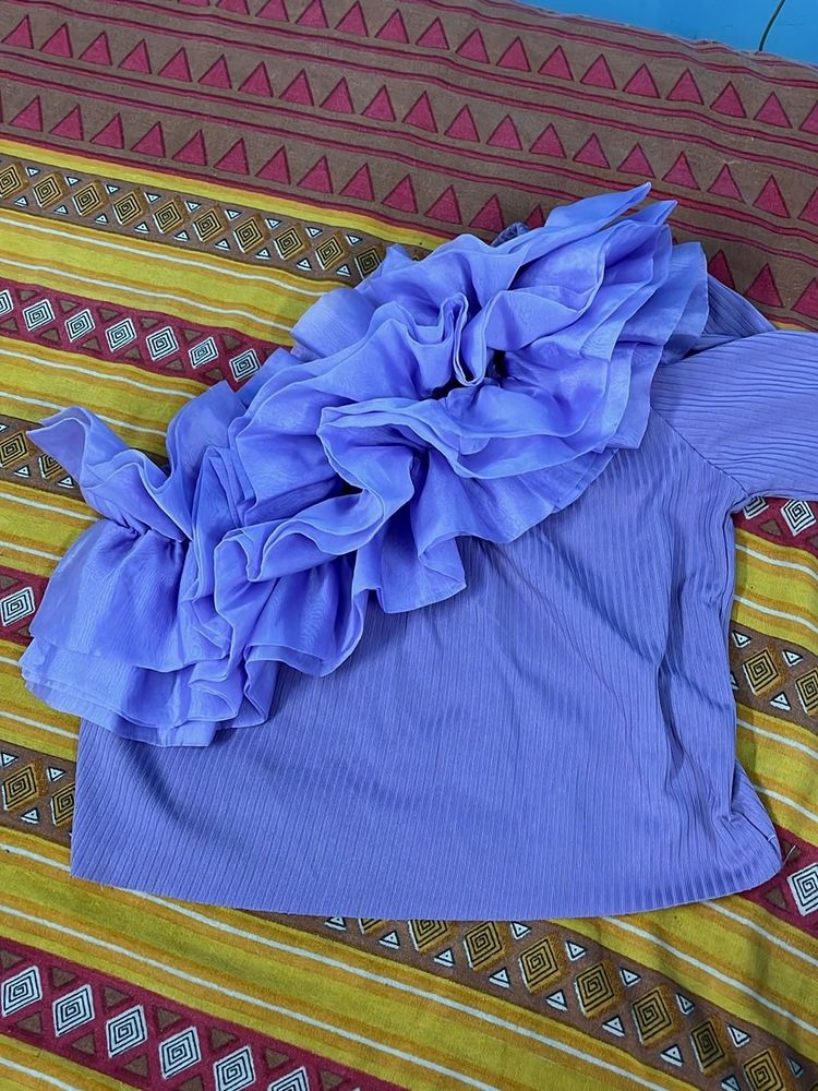 Ruffled Lilac Top