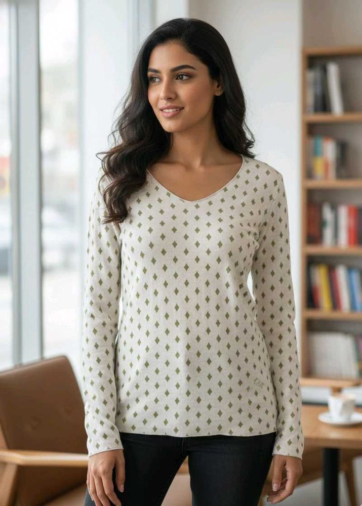 Diamond Pattern Long Sleeve Sweater