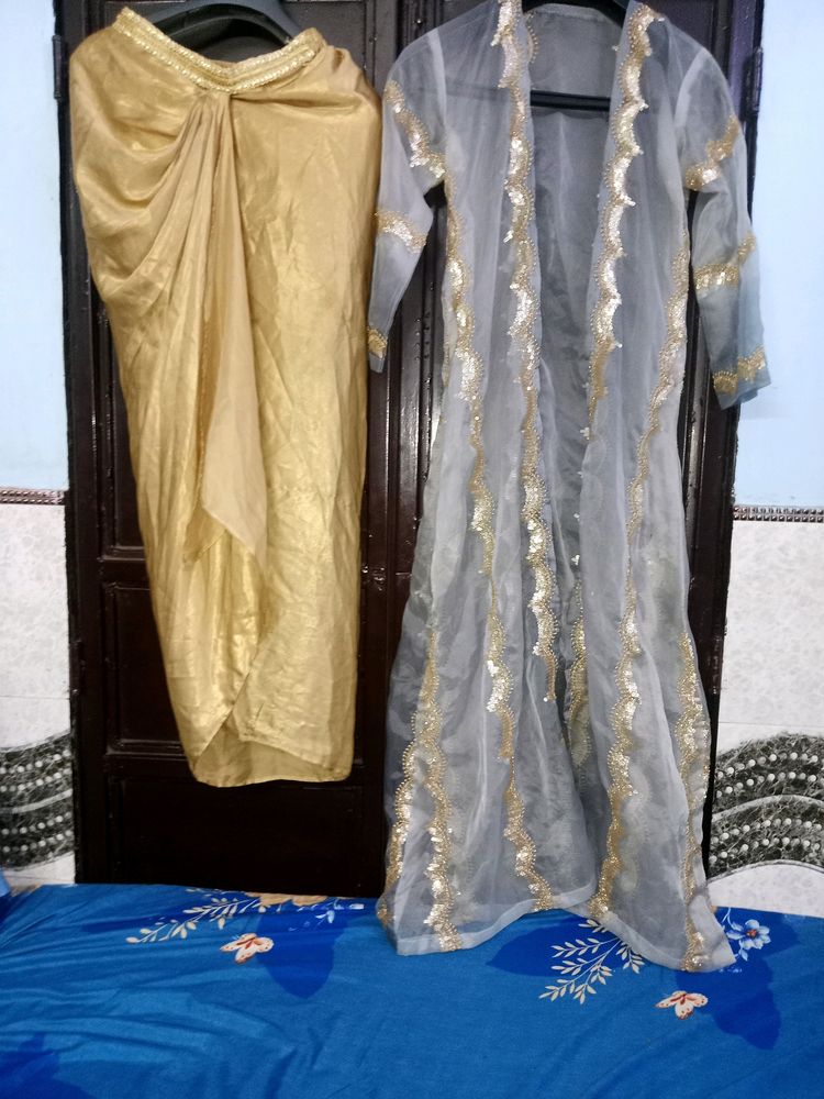 Dhoti Indo Western Dress With Cape ✨