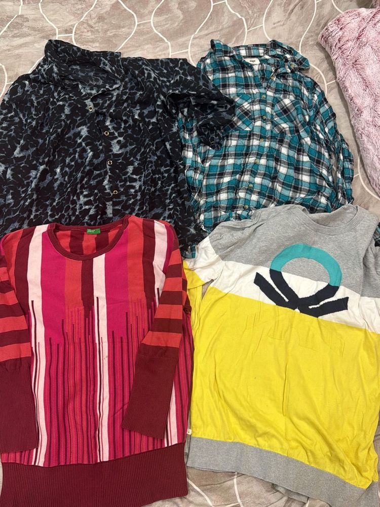 Set Of 4 Branded Tops(shirt,top And Sweatshirt)