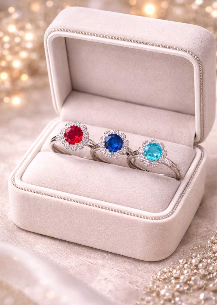 Gemstone Rings - Set of Three