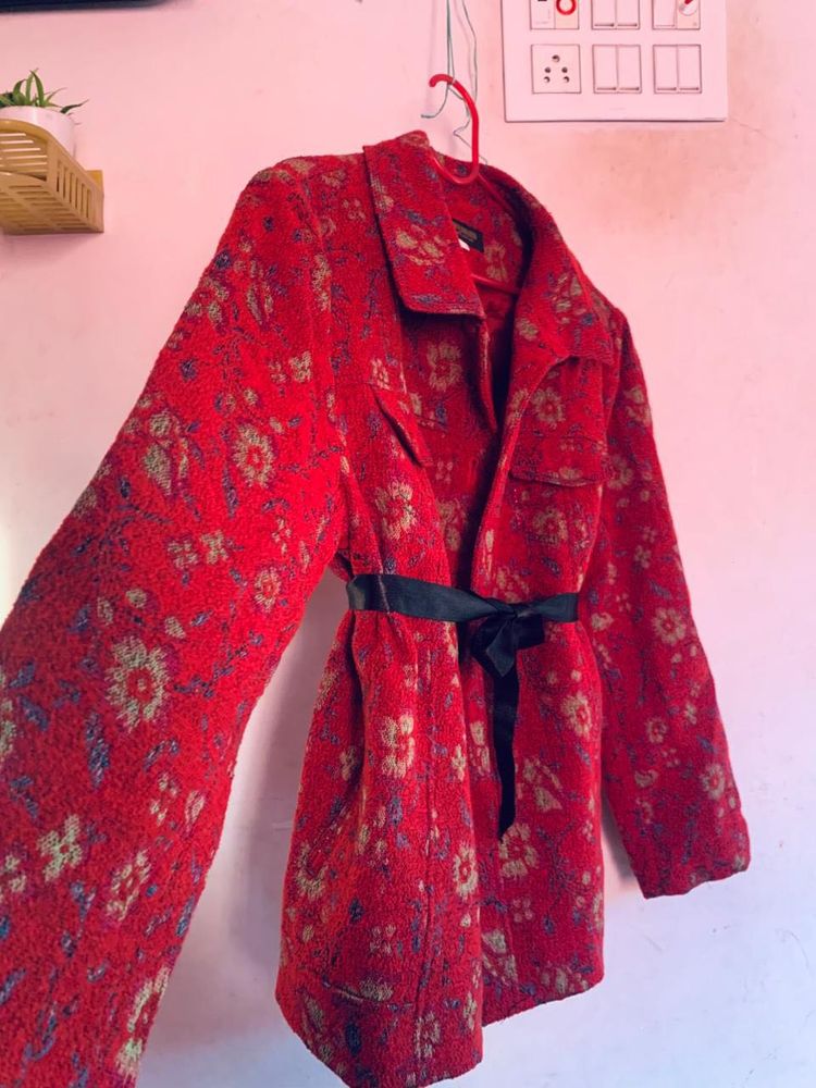 Floral Red Jacket