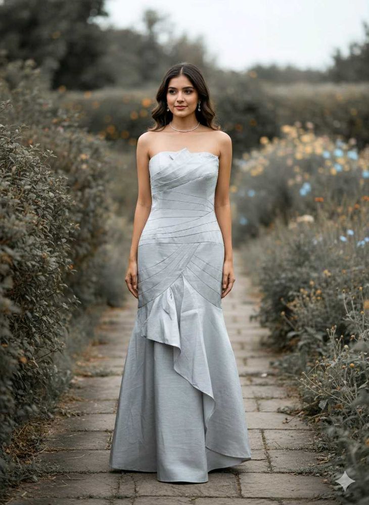 Elegant Silver Formal Gown