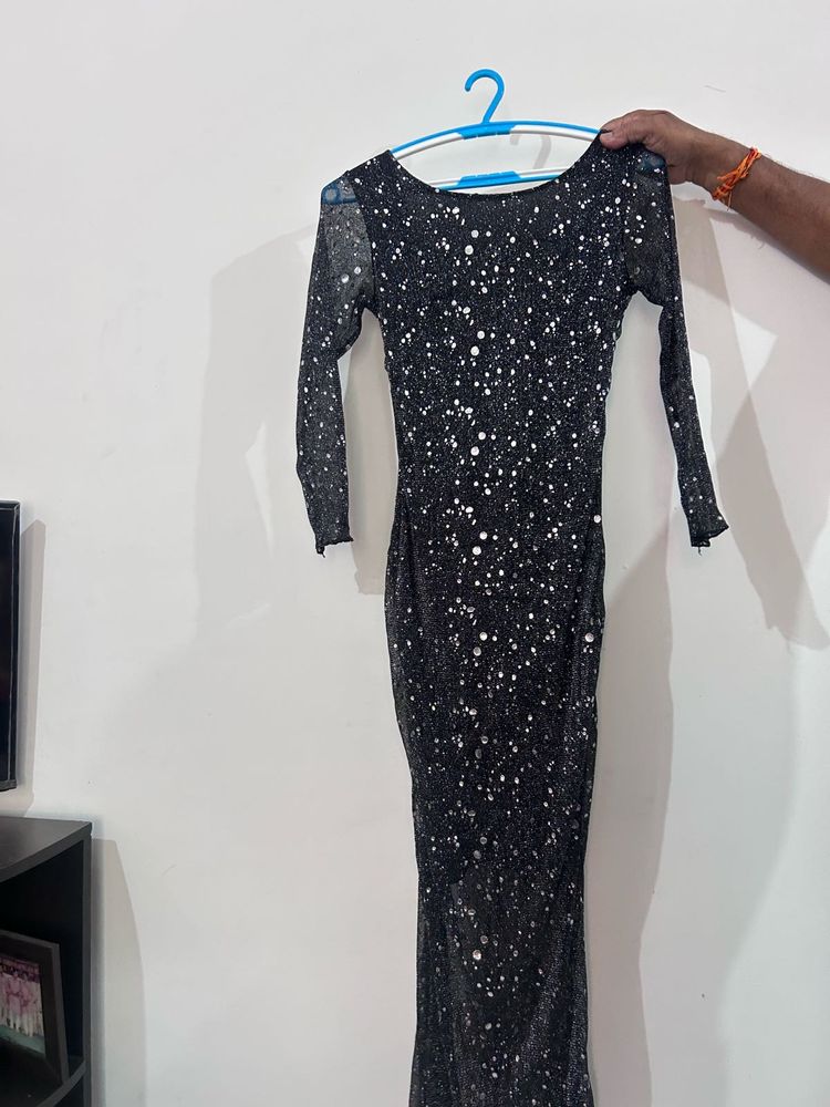 Sparkly Black Maxi Dress