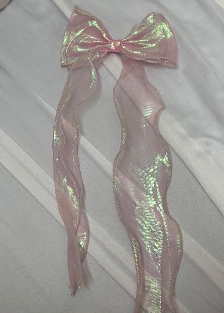 Iridescent Pink Hair Bow