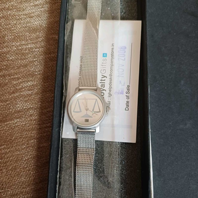 Libra zodiac Silver Mesh Watch for women