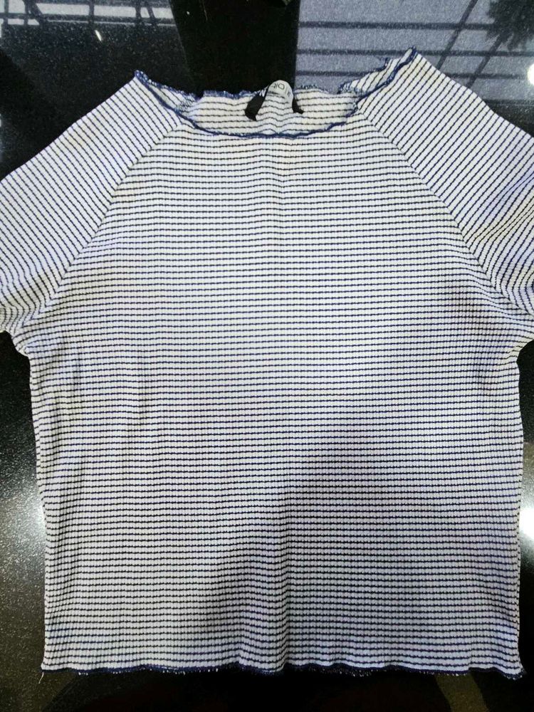 Striped White Top