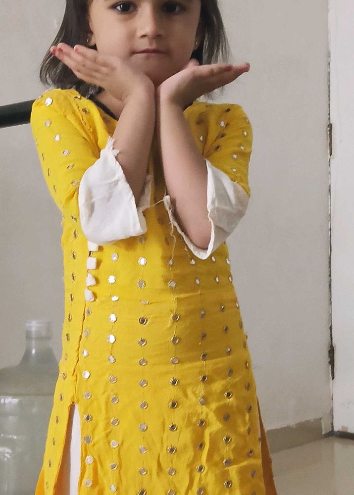 Yellow Kurta With Palazzo