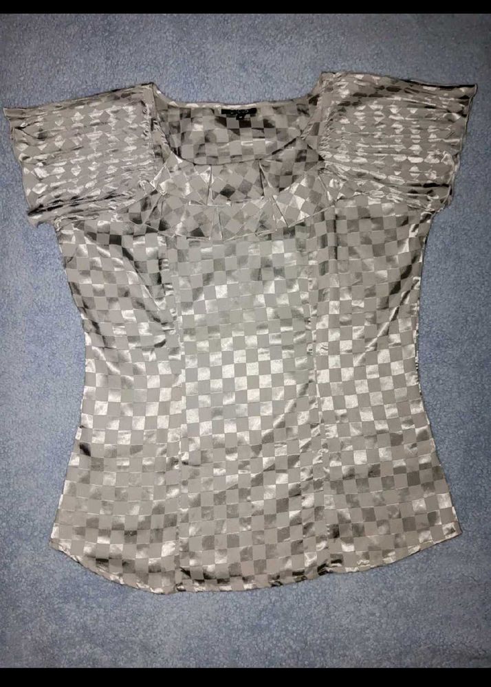 Checkered Cap Sleeve Top