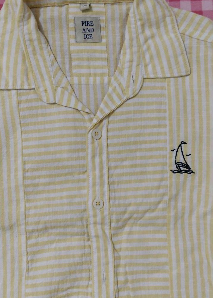 Yellow Fire and Ice Striped Shirt