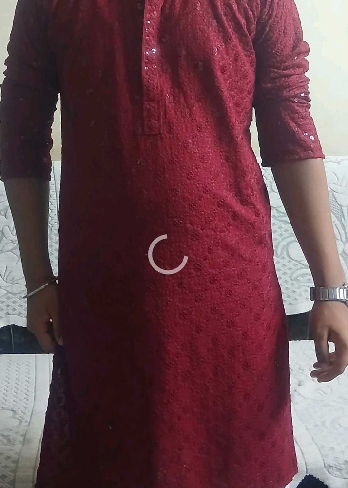 Ethnic Wear Maroon Kurta - Classic Style