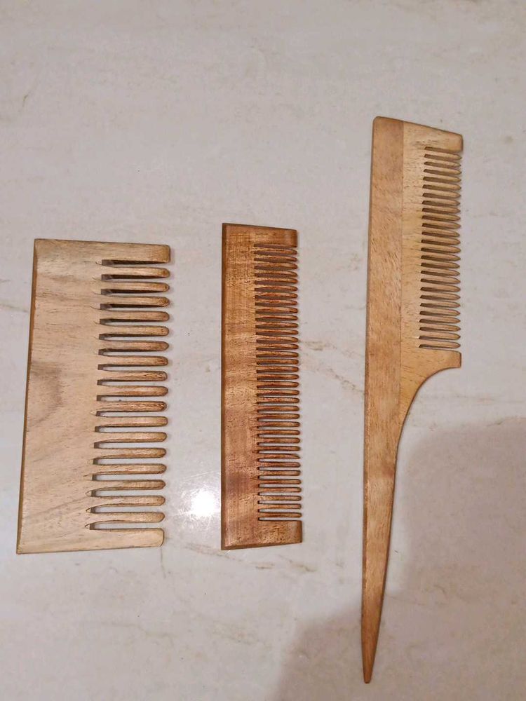 Wooden Hair Comb Set
