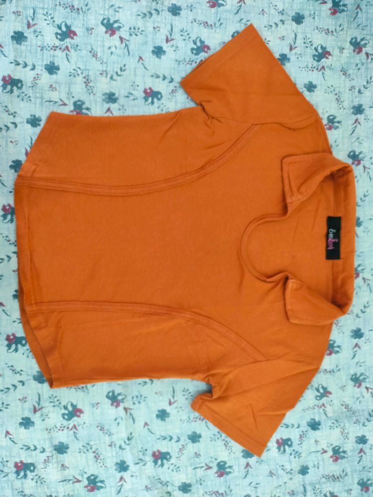 Mustard Trendy Crop Top