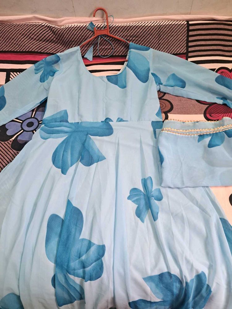 Women Floral Printed Georgette Anarkali Kurta