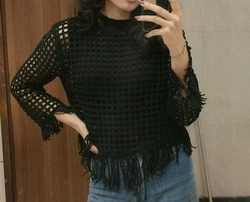 🔻Price Drop Only For Few Days Crochet Fringe Top