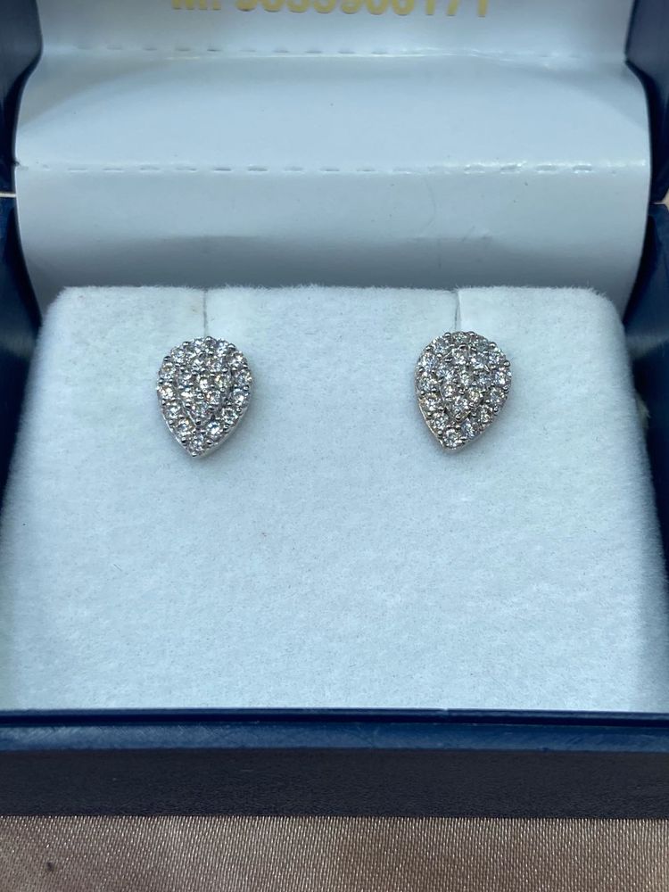 925 Italian silver earrings, water drop