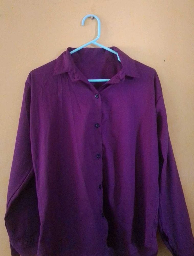 Purple Button-Down Shirt