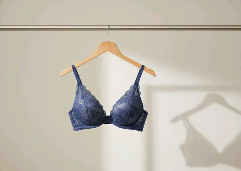 Navy Blue Lace Bra