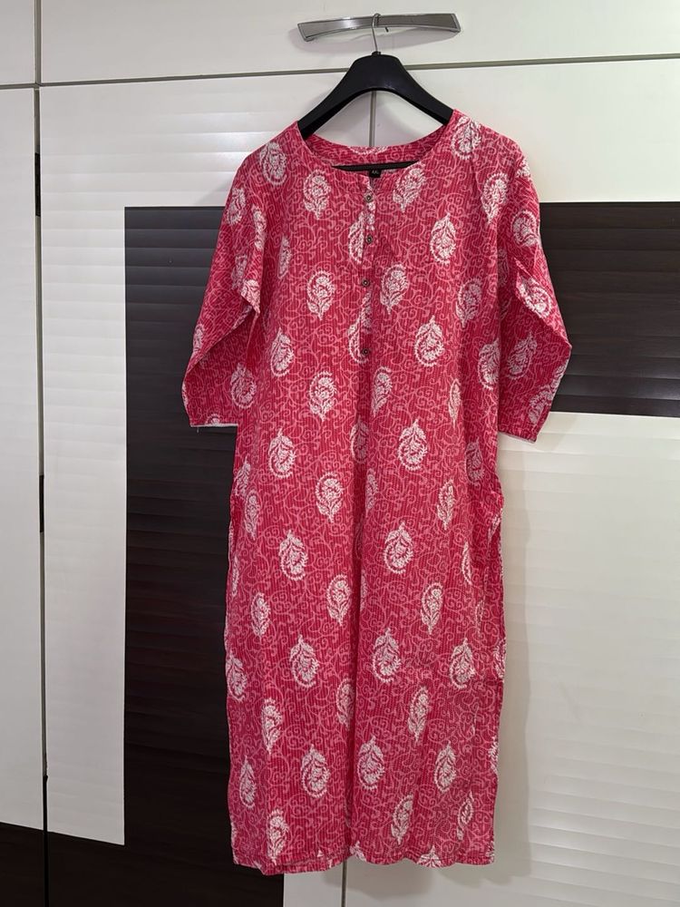 Pink Printed Kurta