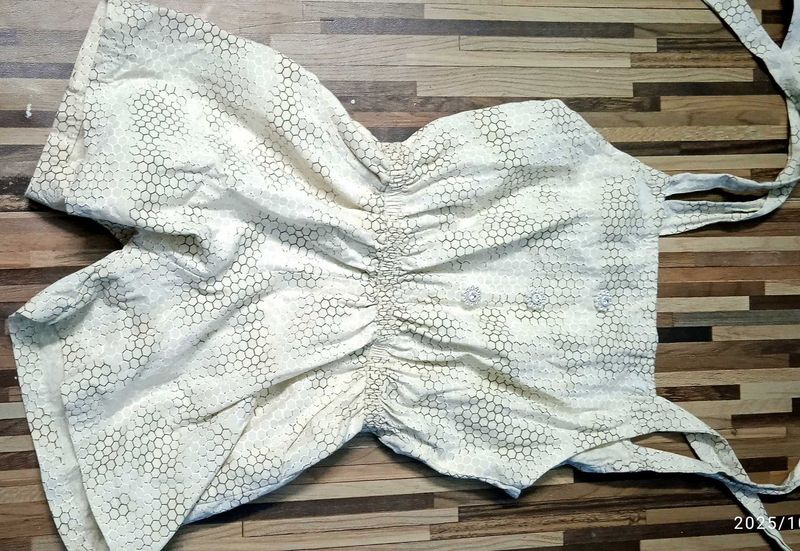White patterned Top baby