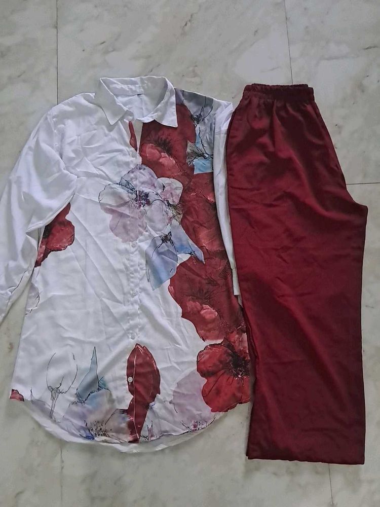 Floral Shirt and Pants Set combo