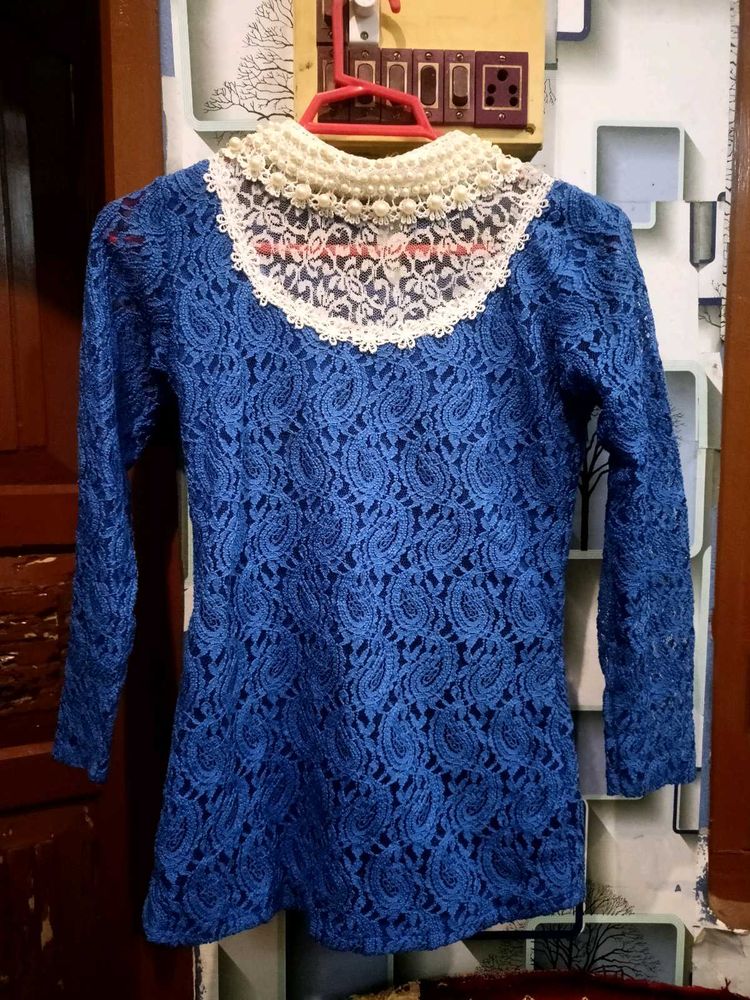 Blue Colour Korean Top