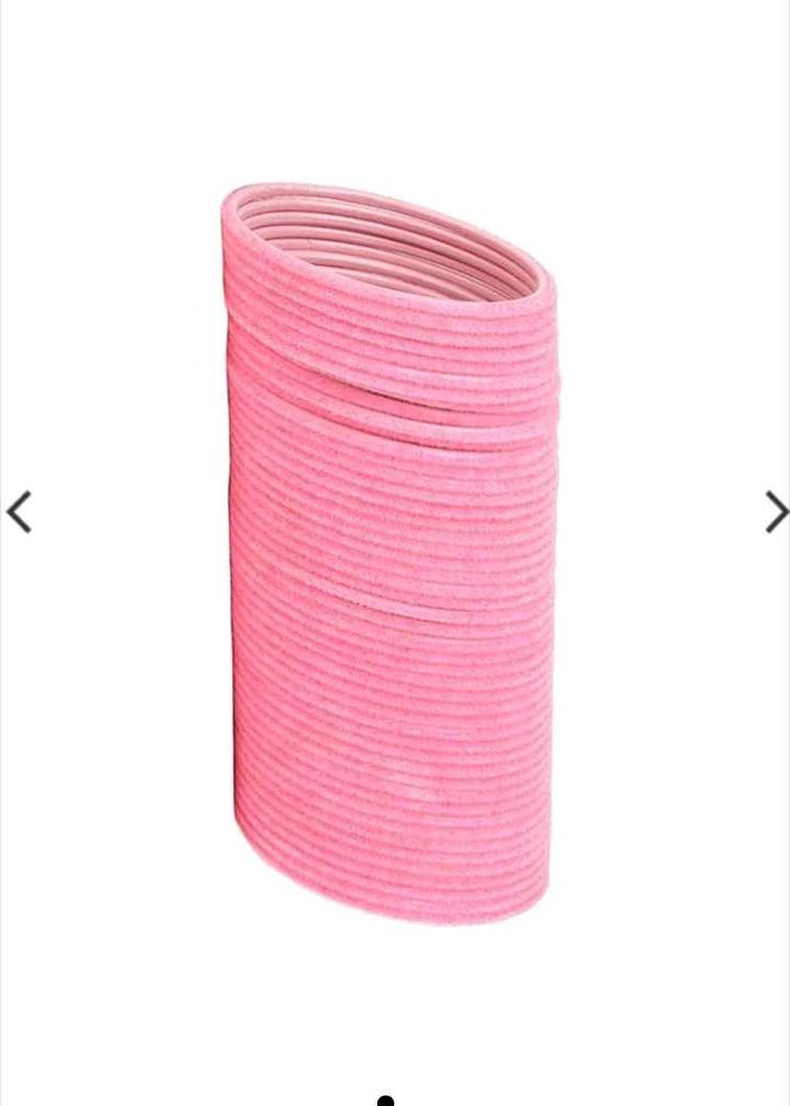 Baby Pink Metal Glossy Velvet Bangles