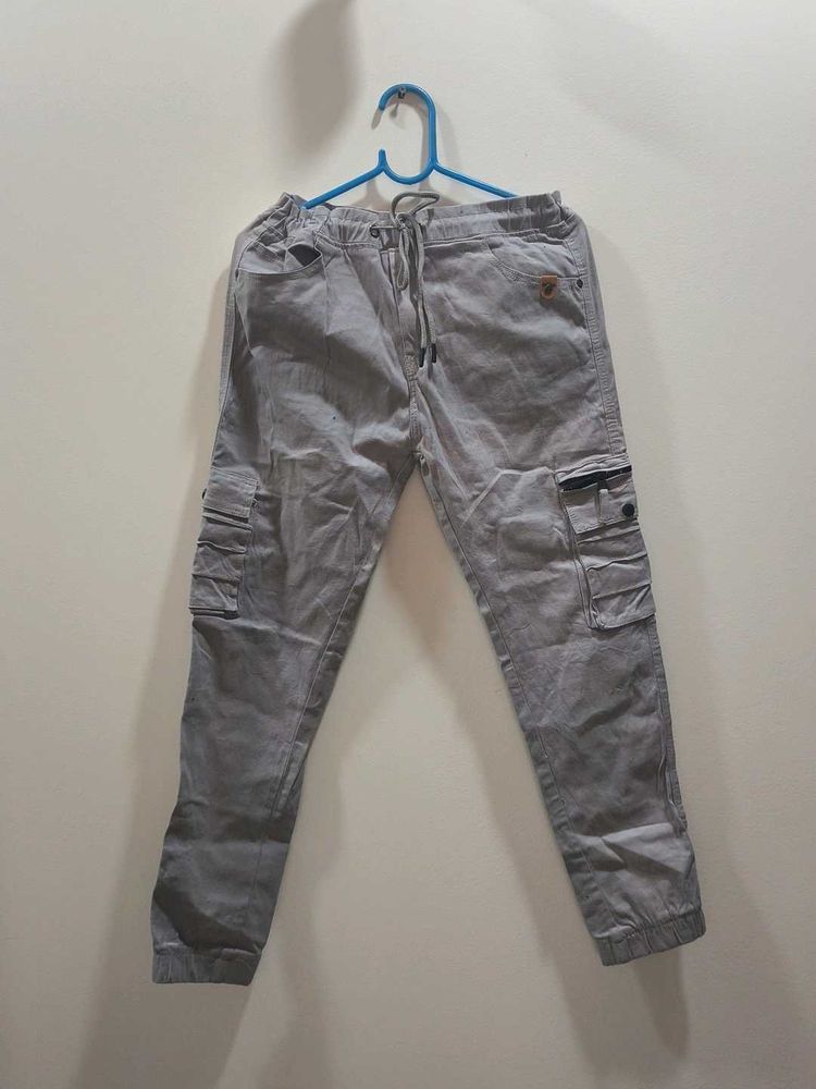Gray Cargo Style Joggers