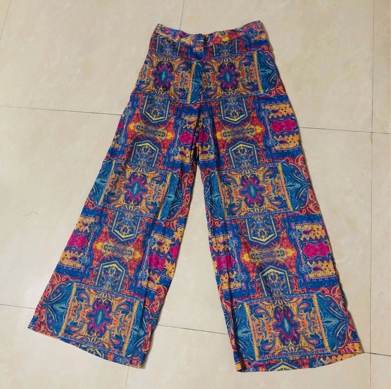 Boho Print Wide Leg Pants